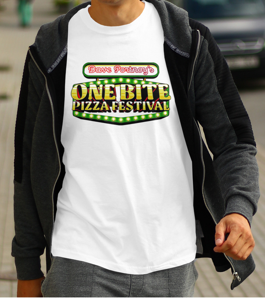 Dave Portnoy's One Bite Pizza Festival Neon Sign Aesthetic T-Shirt