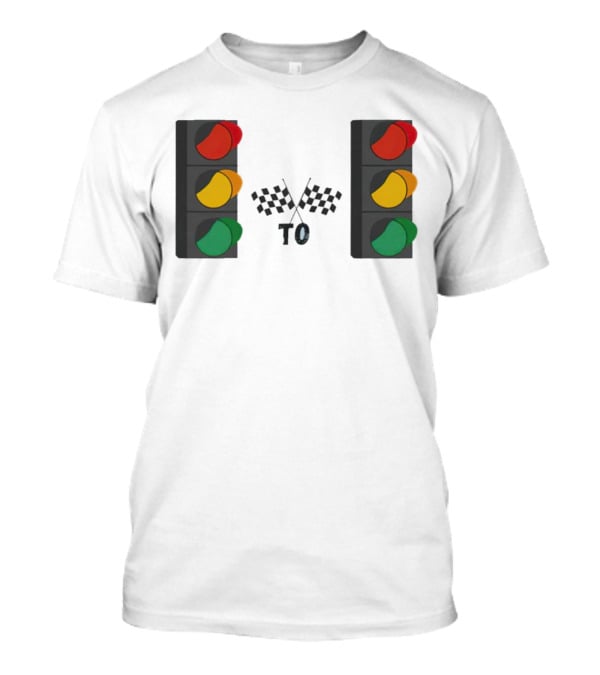 Stoplight To Stoplight Race Checkered Flags T-Shirt