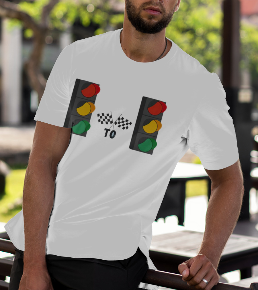 Stoplight To Stoplight Race Checkered Flags T-Shirt