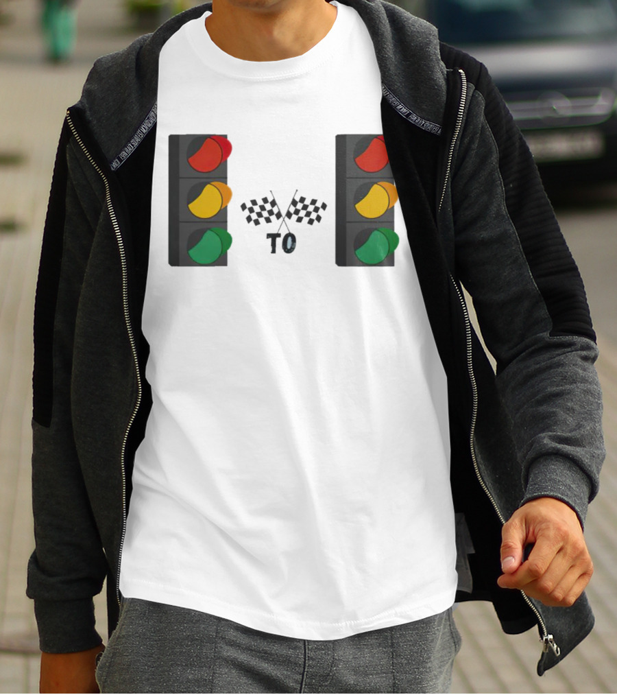 Stoplight To Stoplight Race Checkered Flags T-Shirt