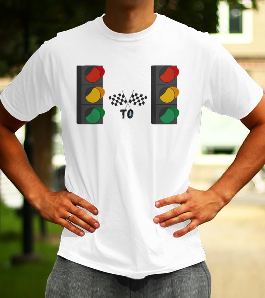 Stoplight To Stoplight Race Checkered Flags T-Shirt