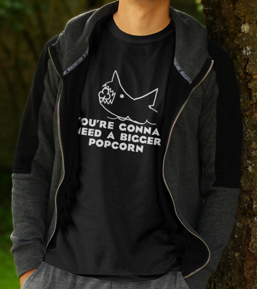 You're Gonna Need A Bigger Popcorn Shark Movie Reference T-Shirt