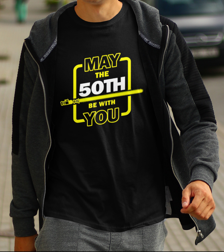 May The 50th Be With You Lightsaber T-Shirt
