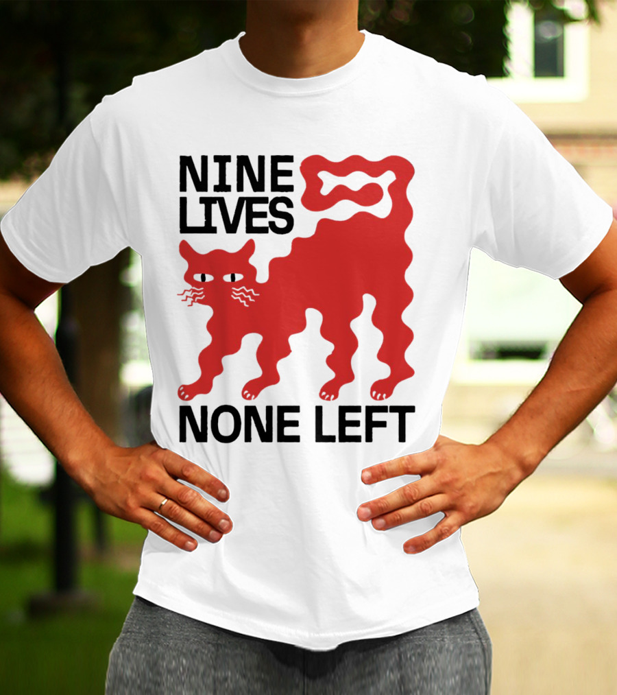 Nine Lives None Left Red Cat T-Shirt