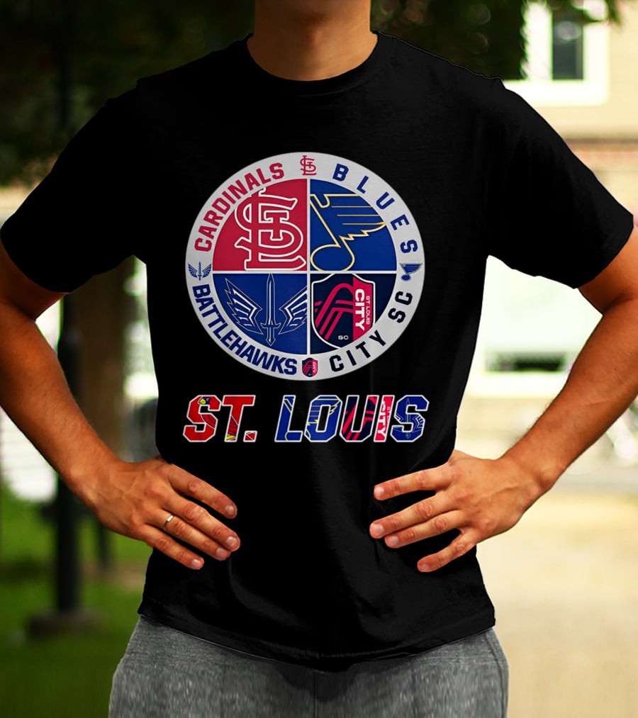 St. Louis Cardinals Blues Battlehawks City SC Sports Circle T-Shirt