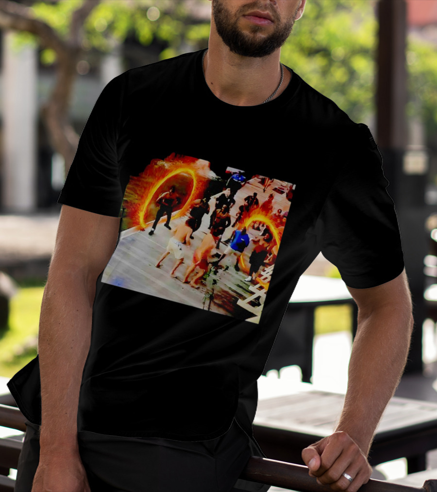 Montgomery Alabama Riverboat Fight Avengers Portal Scene Recreation T-Shirt