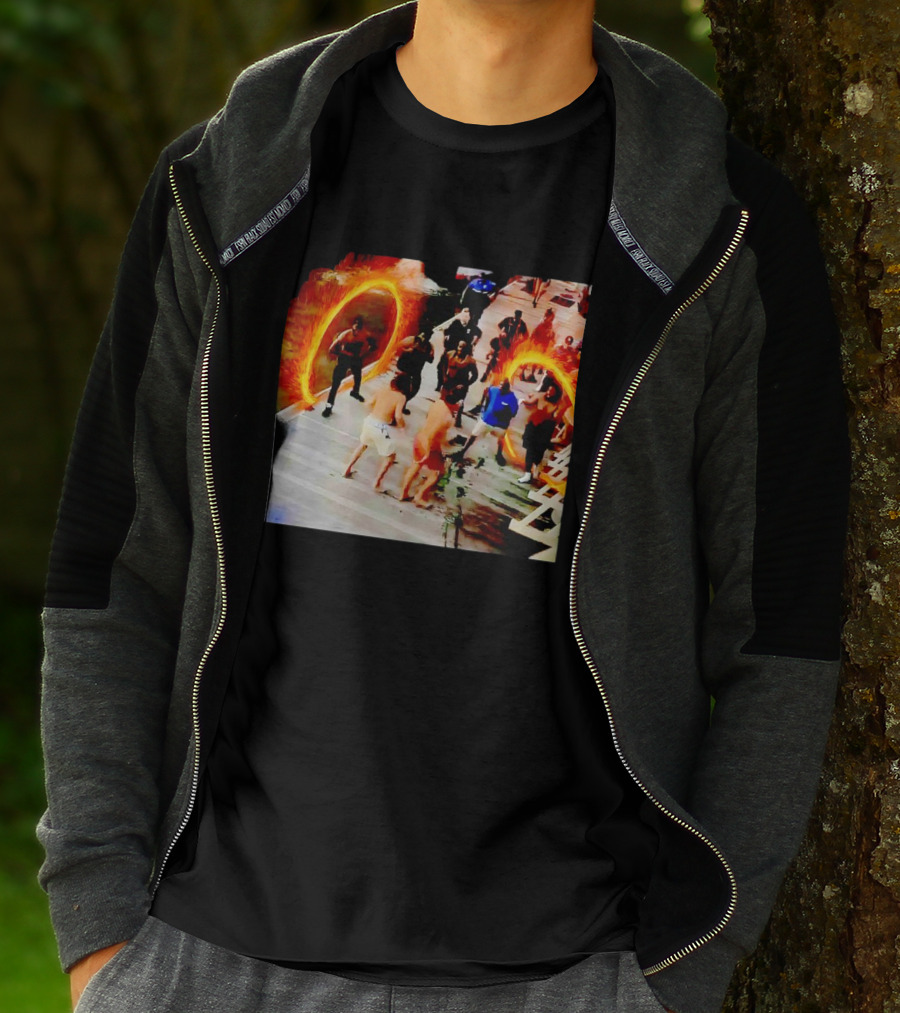 Montgomery Alabama Riverboat Fight Avengers Portal Scene Recreation T-Shirt