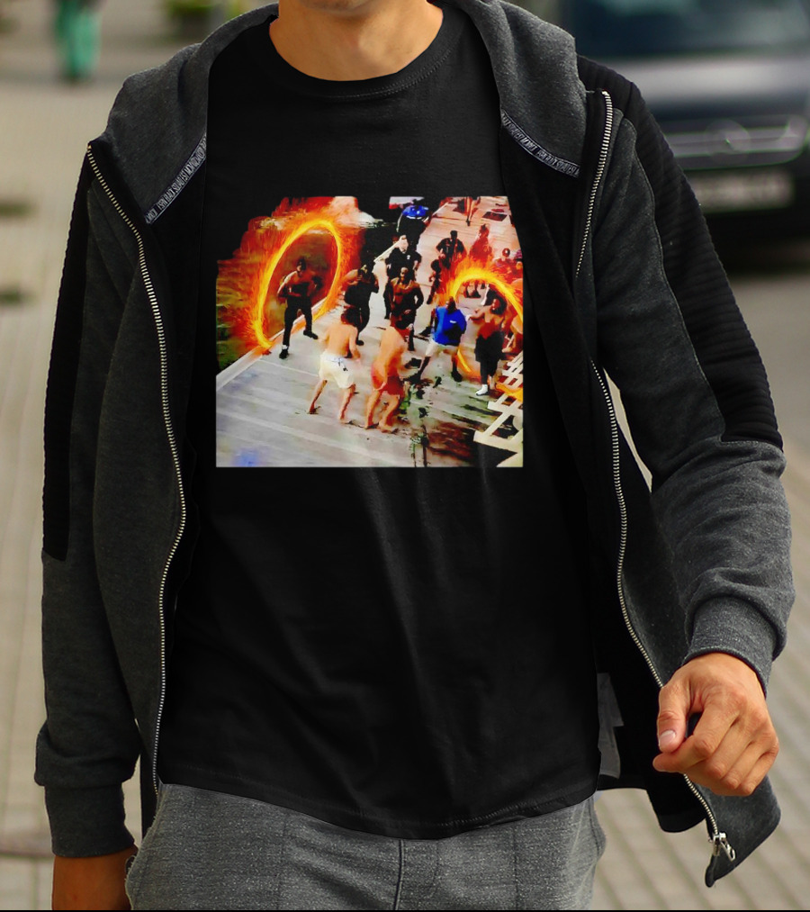 Montgomery Alabama Riverboat Fight Avengers Portal Scene Recreation T-Shirt