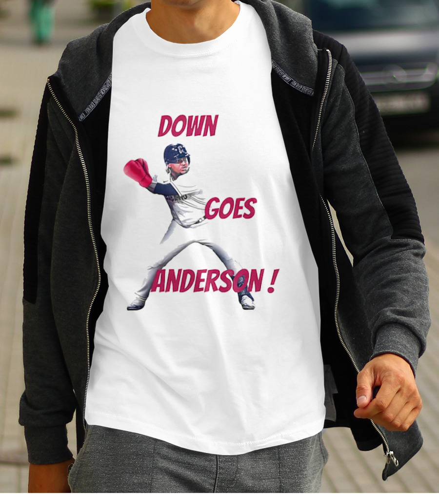Down Goes Anderson Jose Ramirez Baseball Punch T-Shirt