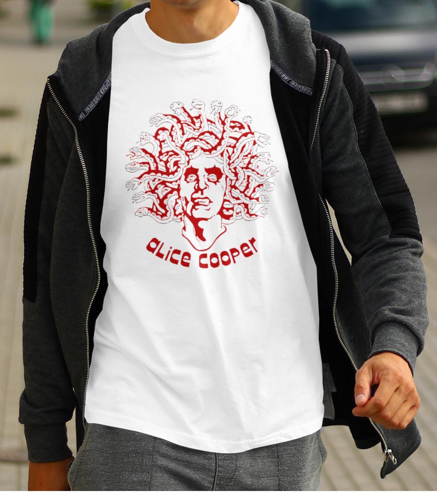Alice Cooper Medusa Head Red Snake Hair T-Shirt