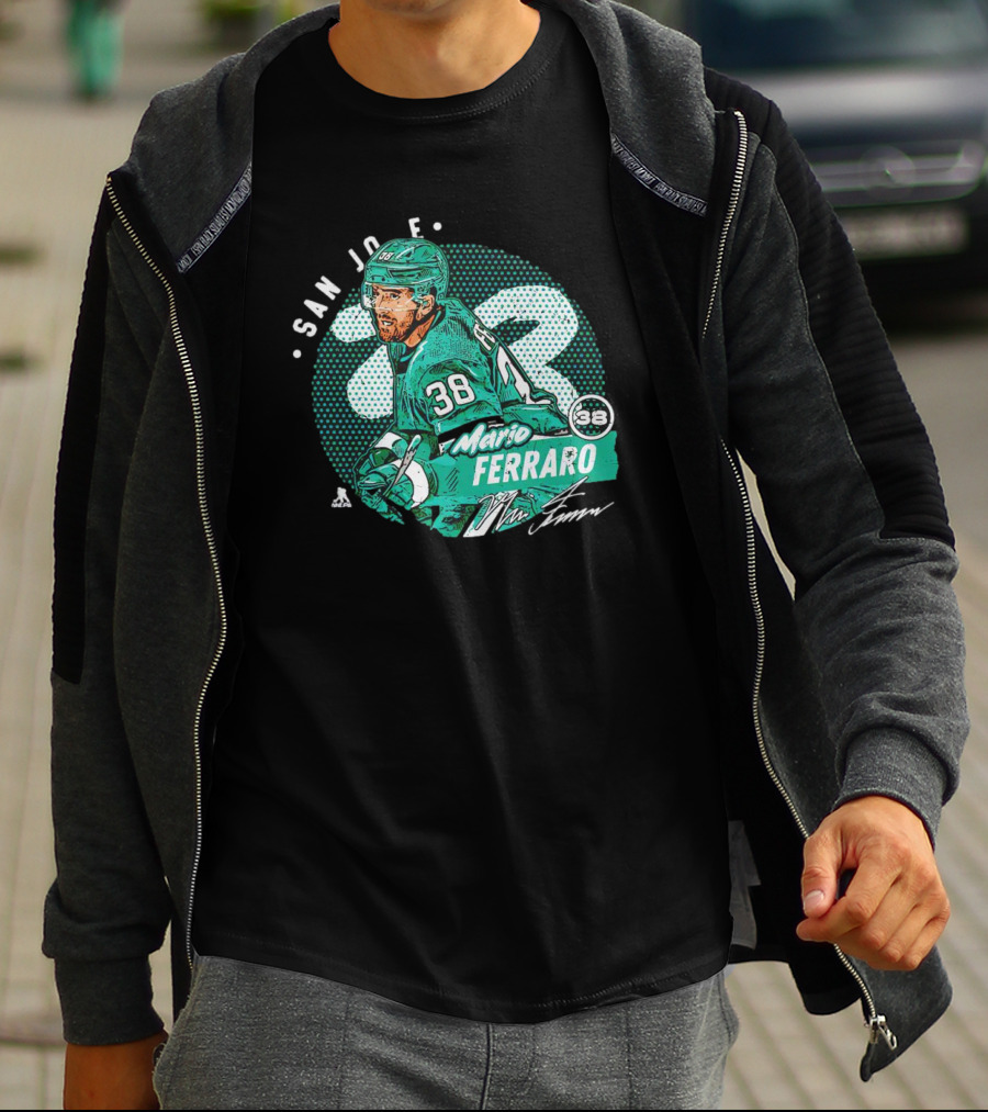 Mario Ferraro San Jose Sharks 38 Signature T-Shirt