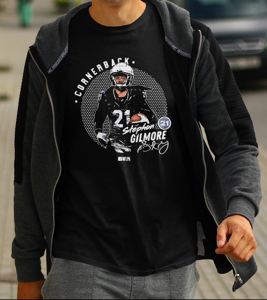 Cornerback Stephon Gilmore 21 NFLPA Dallas Cowboys Signature T-Shirt