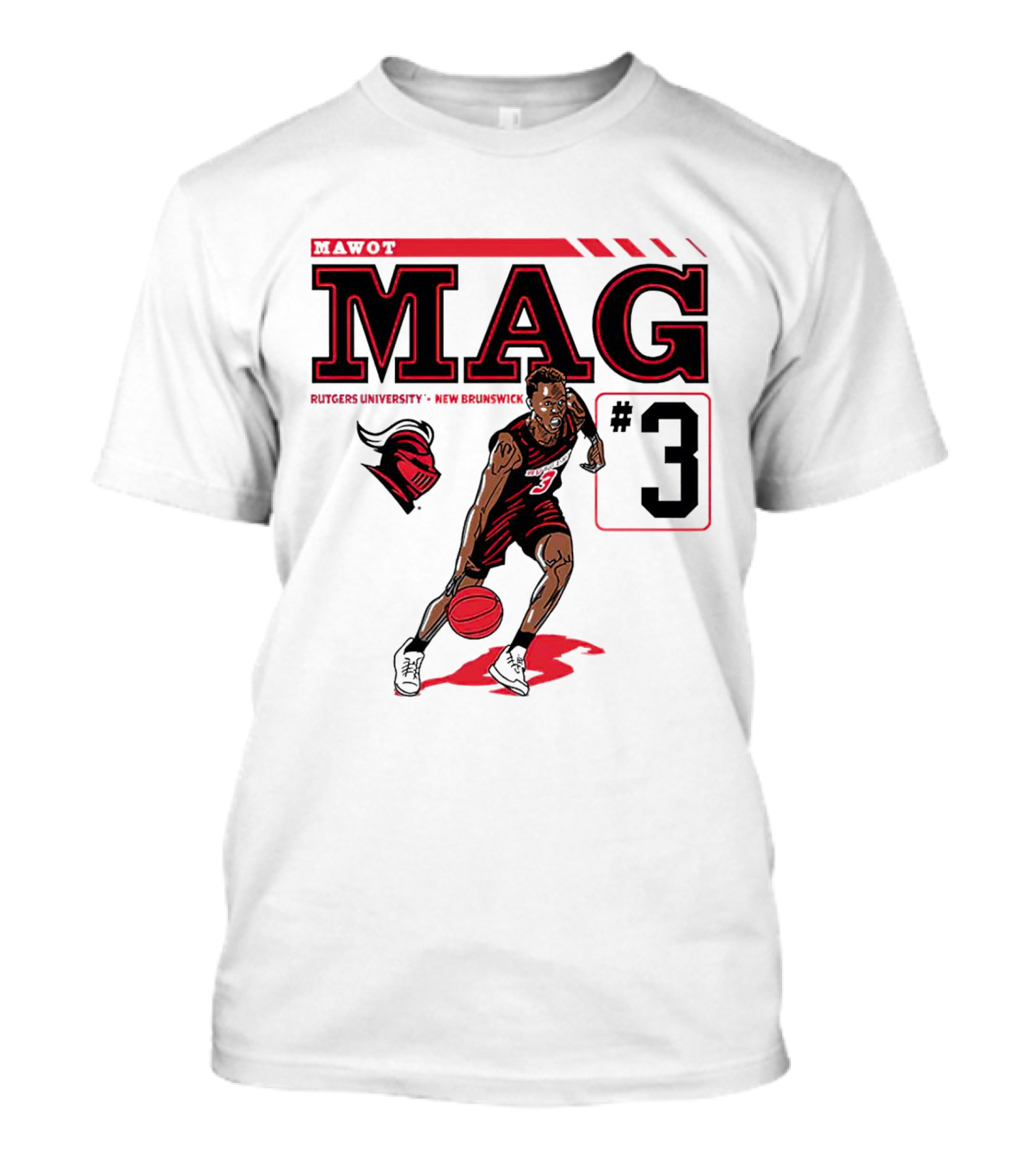Mawot Mag #3 Rutgers Scarlet Knights Basketball Caricature Rutgers University New Brunswick T-Shirt