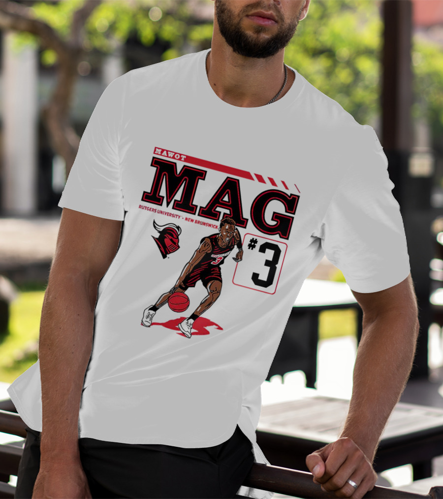 Mawot Mag #3 Rutgers Scarlet Knights Basketball Caricature Rutgers University New Brunswick T-Shirt