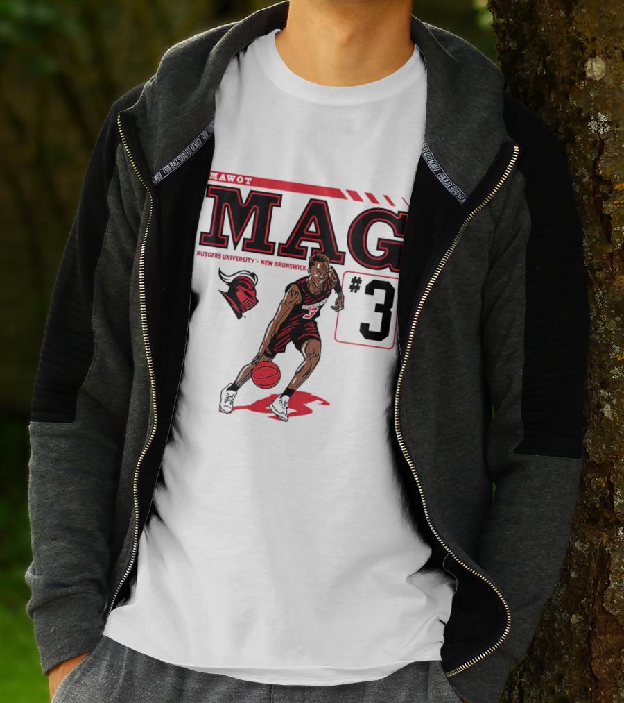 Mawot Mag #3 Rutgers Scarlet Knights Basketball Caricature Rutgers University New Brunswick T-Shirt