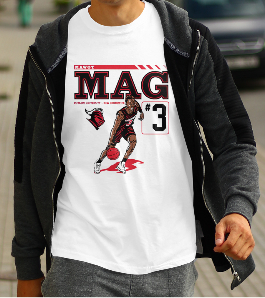 Mawot Mag #3 Rutgers Scarlet Knights Basketball Caricature Rutgers University New Brunswick T-Shirt