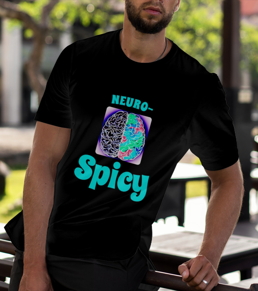 Neuro-Spicy Brains Vibrant Colorful Brain T-Shirt