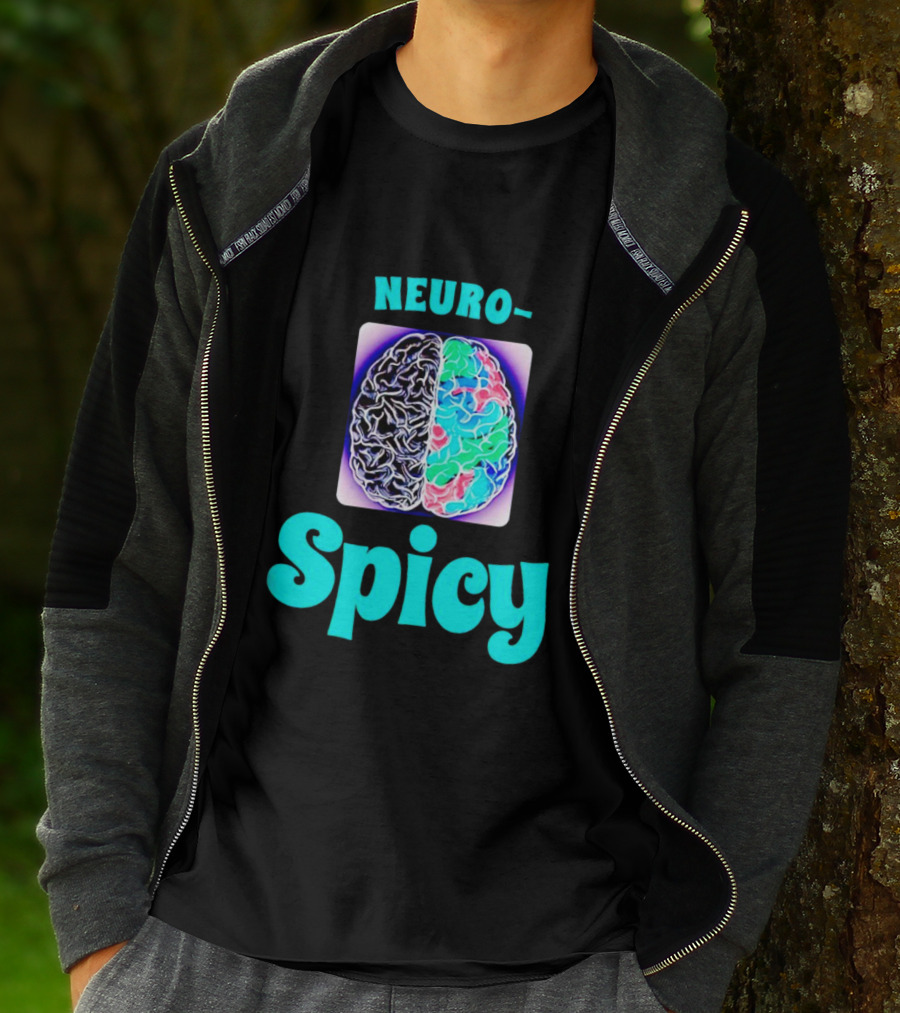 Neuro-Spicy Brains Vibrant Colorful Brain T-Shirt