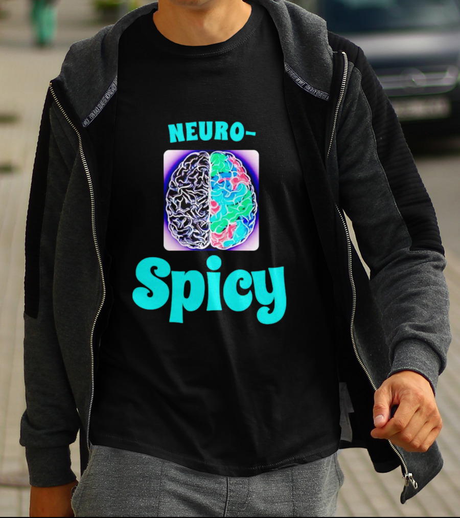 Neuro-Spicy Brains Vibrant Colorful Brain T-Shirt