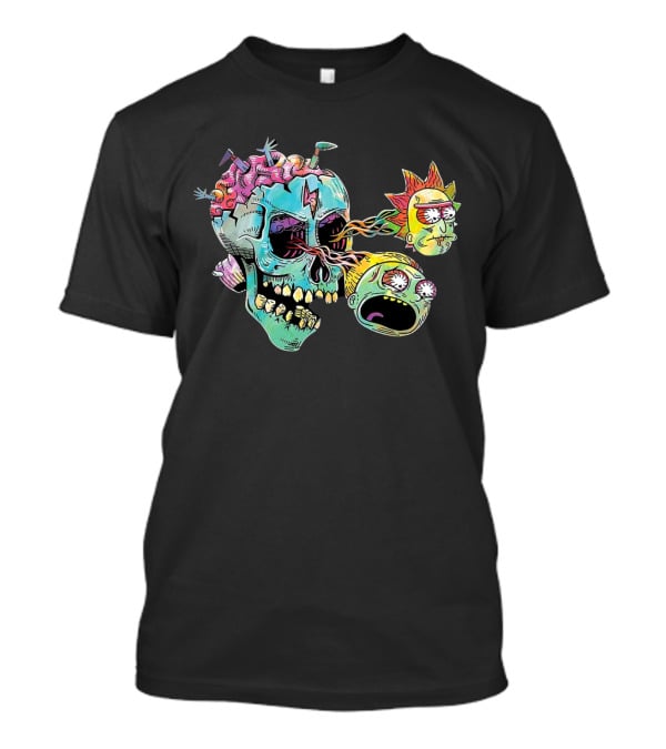 Eyeball Skull Rick And Morty Trippy Surreal Brain Explosion T-Shirt