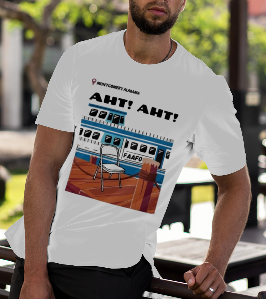 Montgomery Alabama AHT AHT FAAFO Brawl Chair Boat Scene T-Shirt