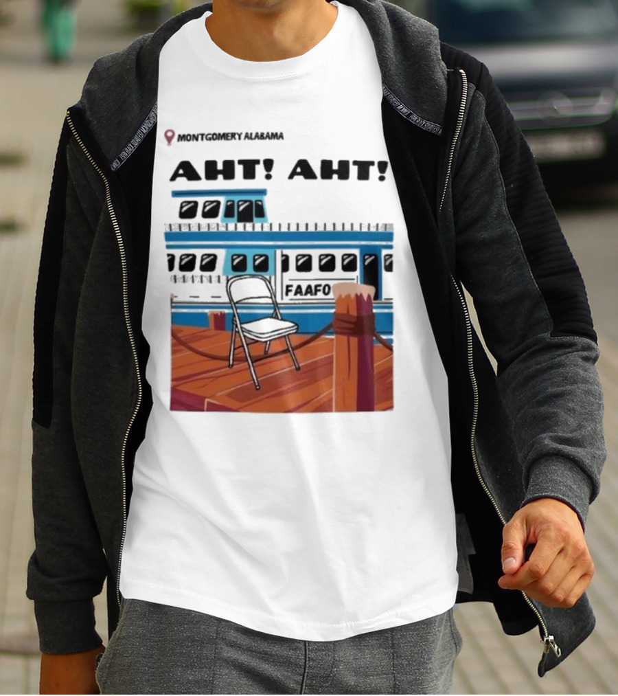 Montgomery Alabama AHT AHT FAAFO Brawl Chair Boat Scene T-Shirt