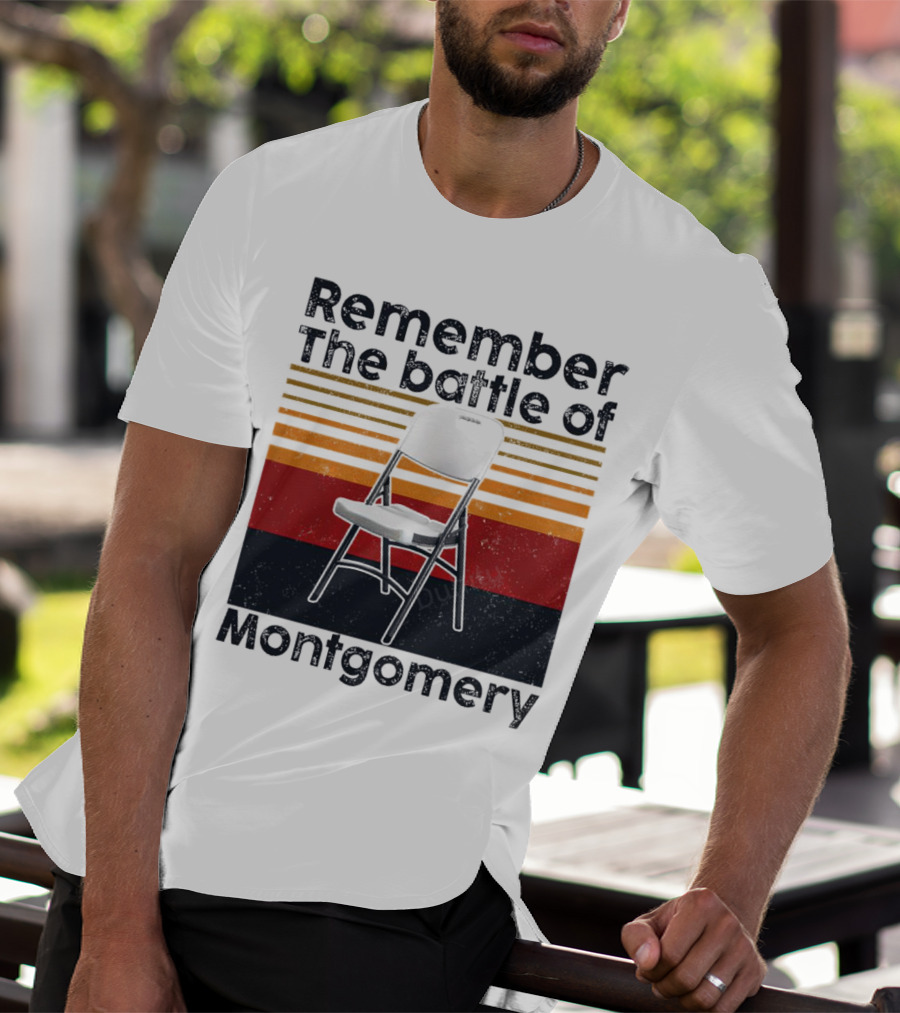 Remember The Battle Of Montgomery Vintage Chair Retro Lines T-Shirt