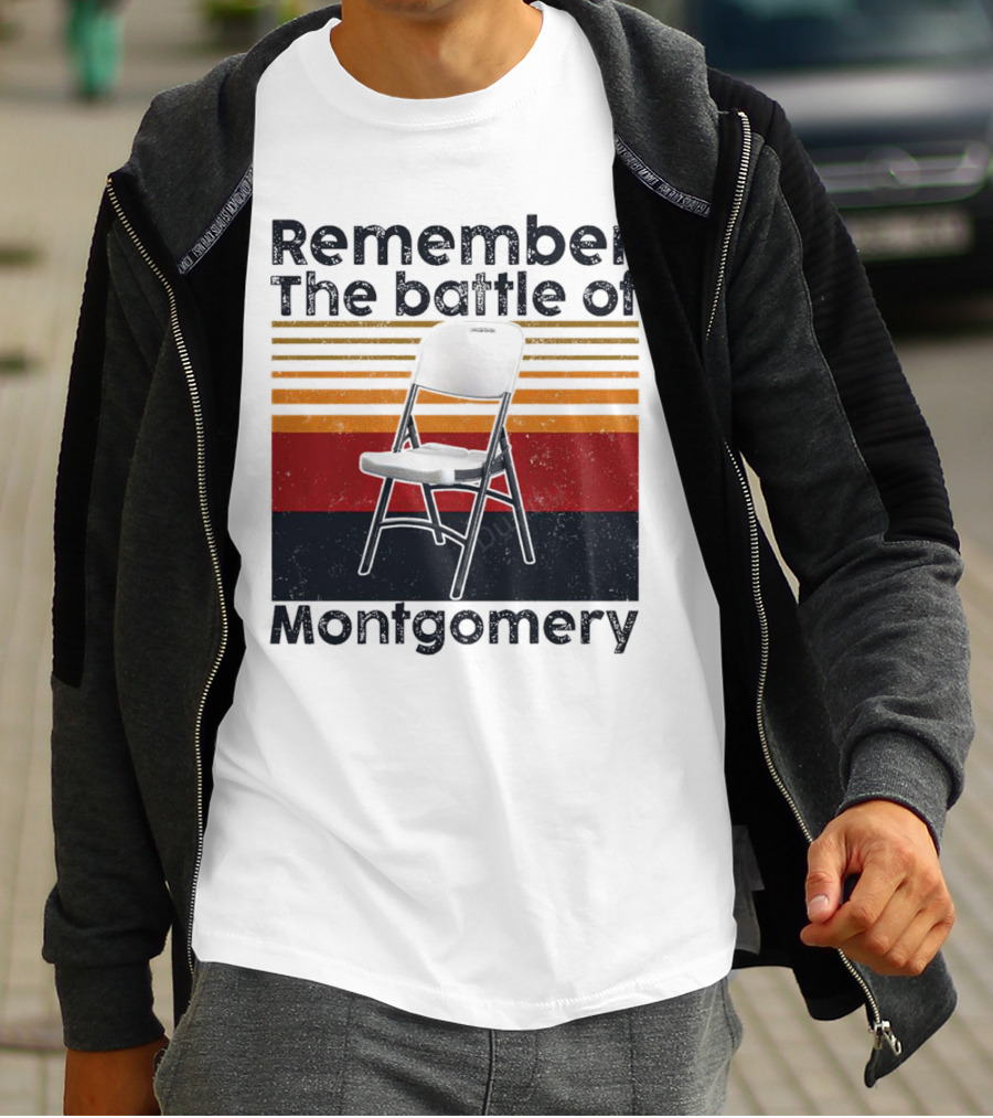 Remember The Battle Of Montgomery Vintage Chair Retro Lines T-Shirt