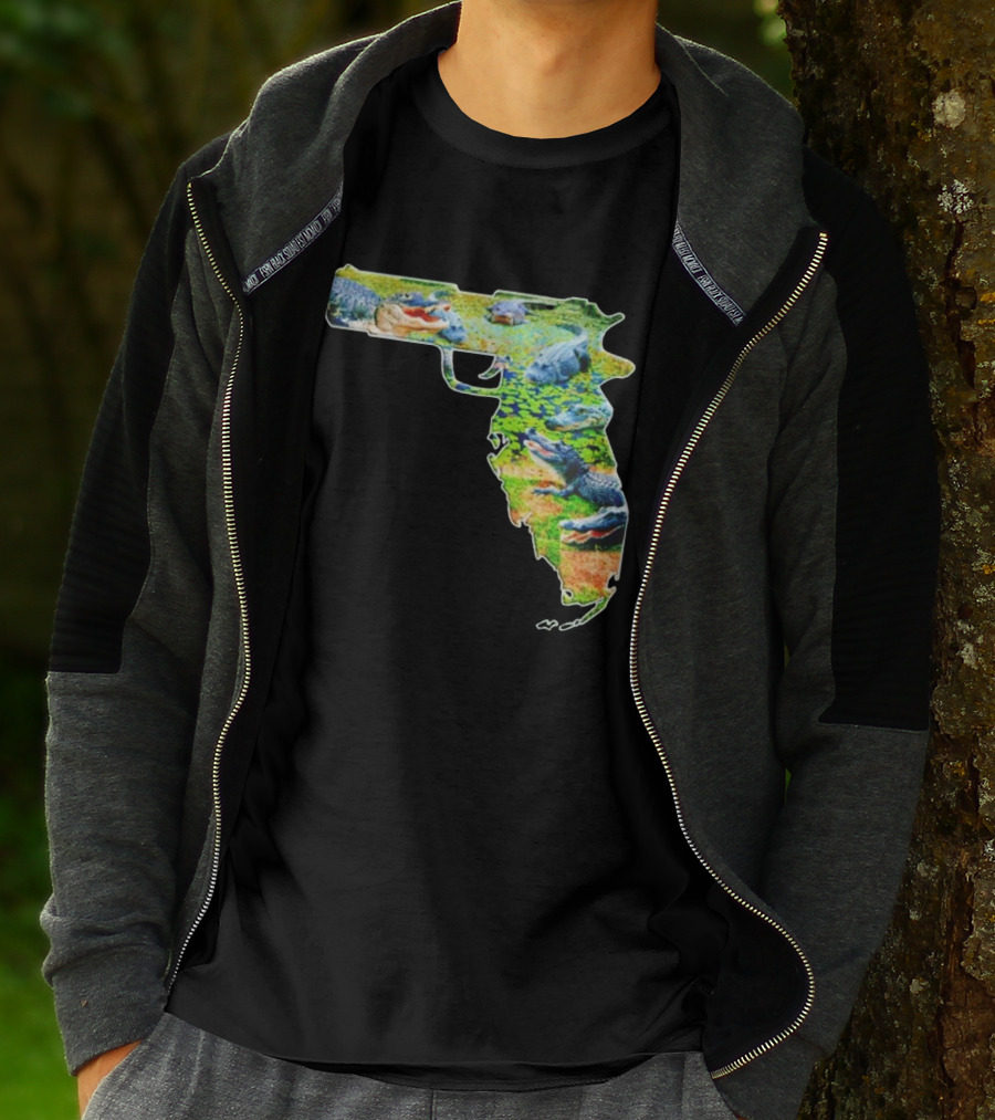 Florida Alligator Shape Gun T-Shirt