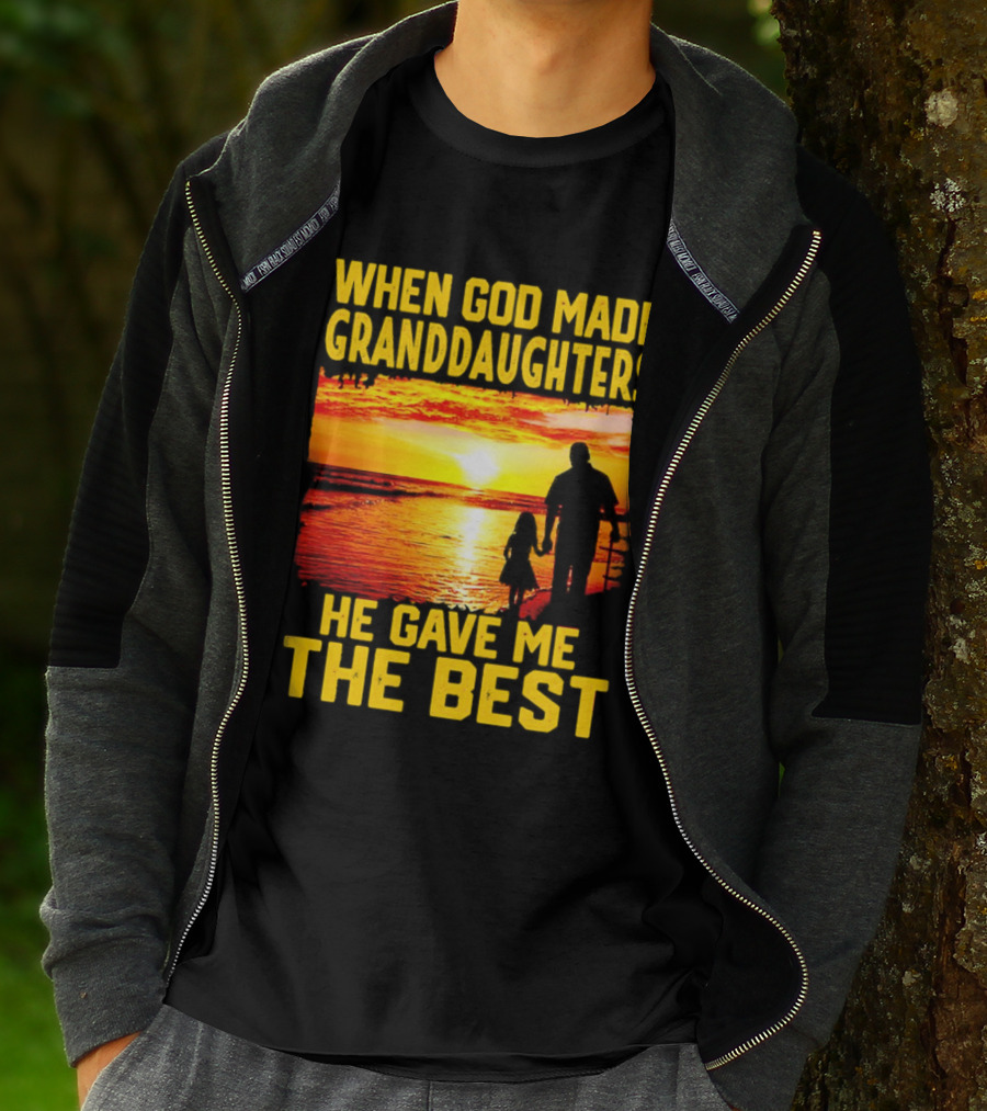 When God Made Granddaughters He Gave Me The Best Sunset Beach T-Shirt