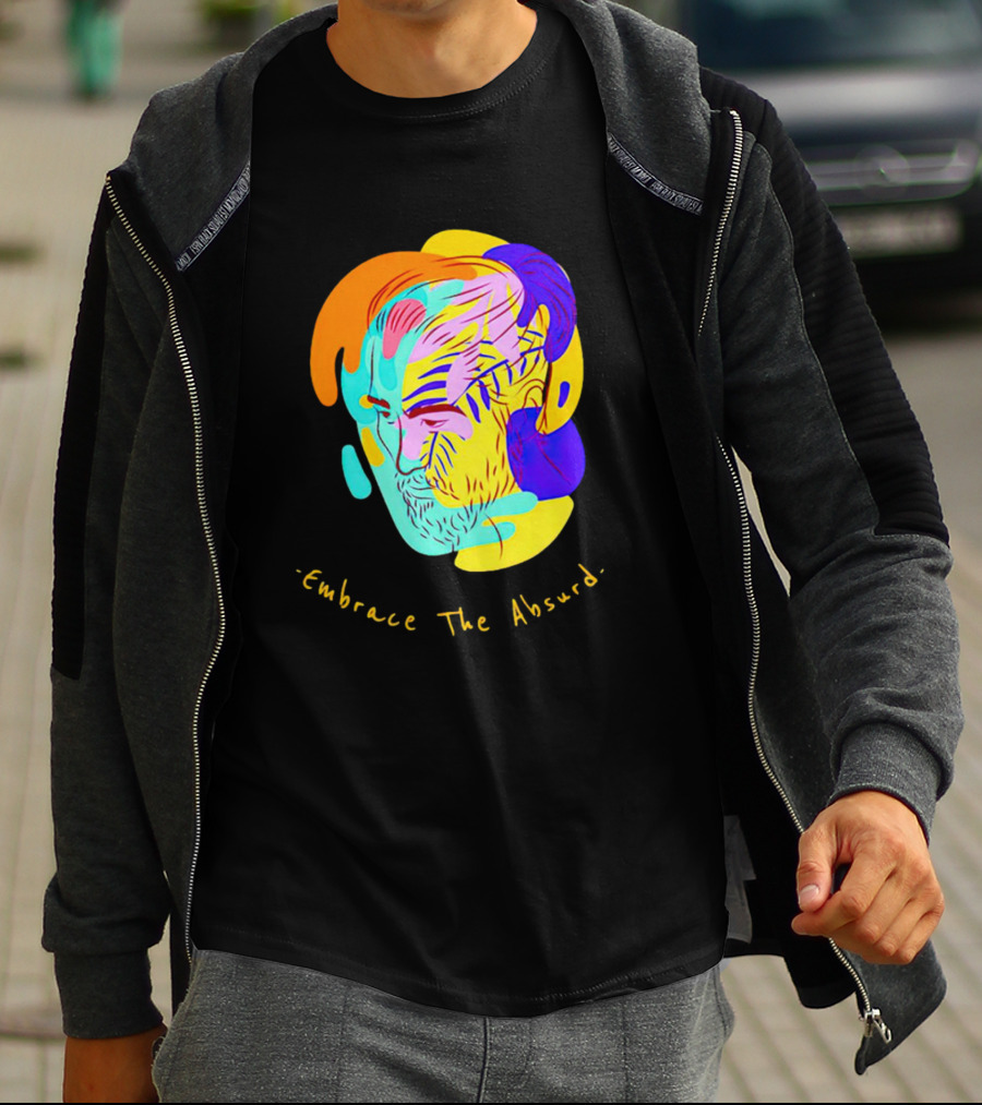 Embrace The Absurd Albert Camus Colorful Abstract T-Shirt