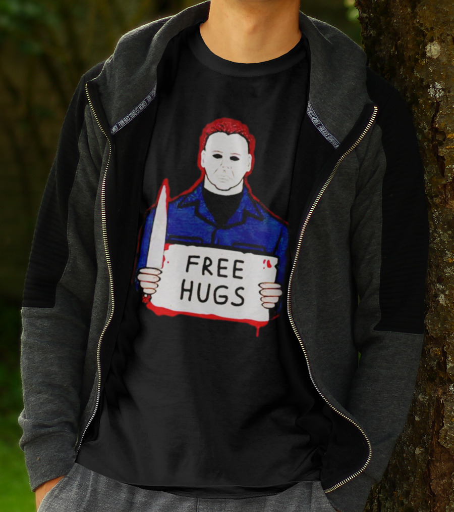 Free Hugs Michael Myers Knife Halloween Horror T-Shirt
