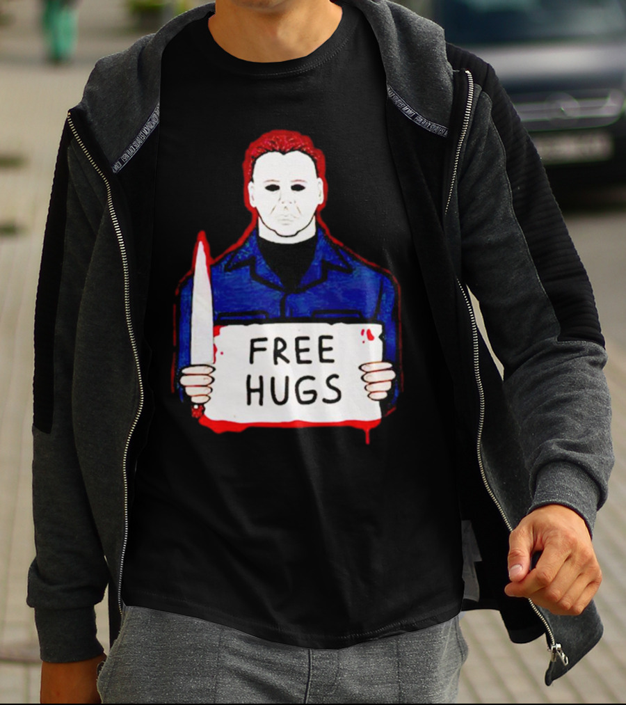 Free Hugs Michael Myers Knife Halloween Horror T-Shirt