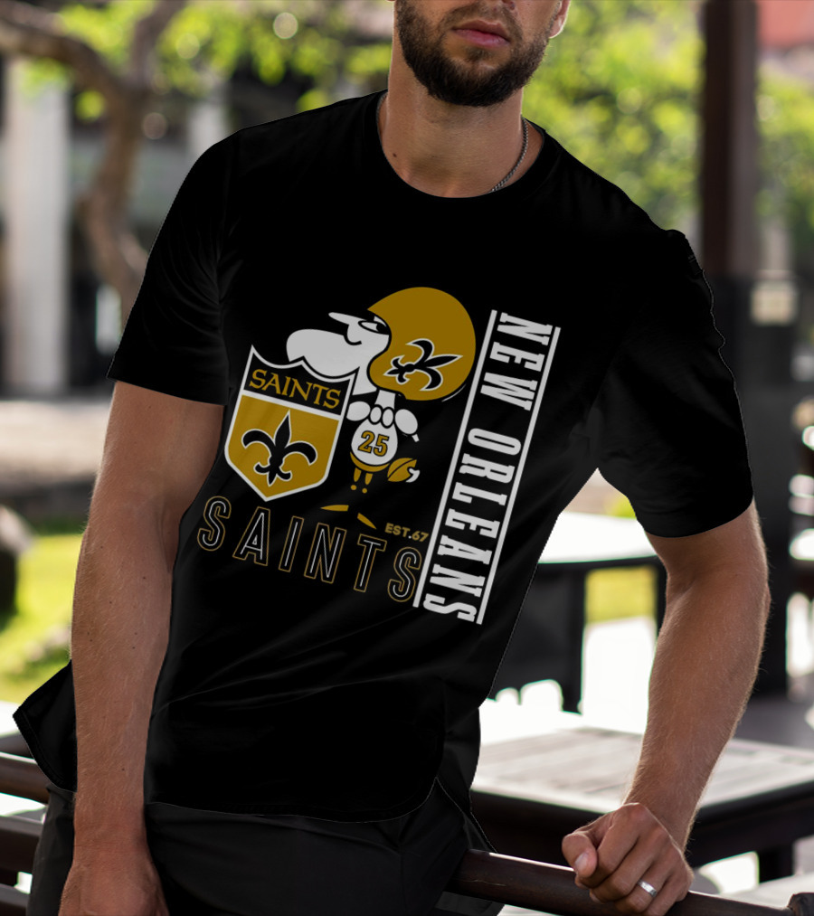 New Orleans Saints Est.67 Mascot With Shield And Fleur-de-Lis T-Shirt