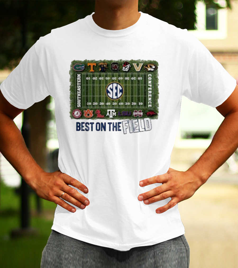 Southeastern Conference Football Best On The Field Logos And Teams T-Shirt