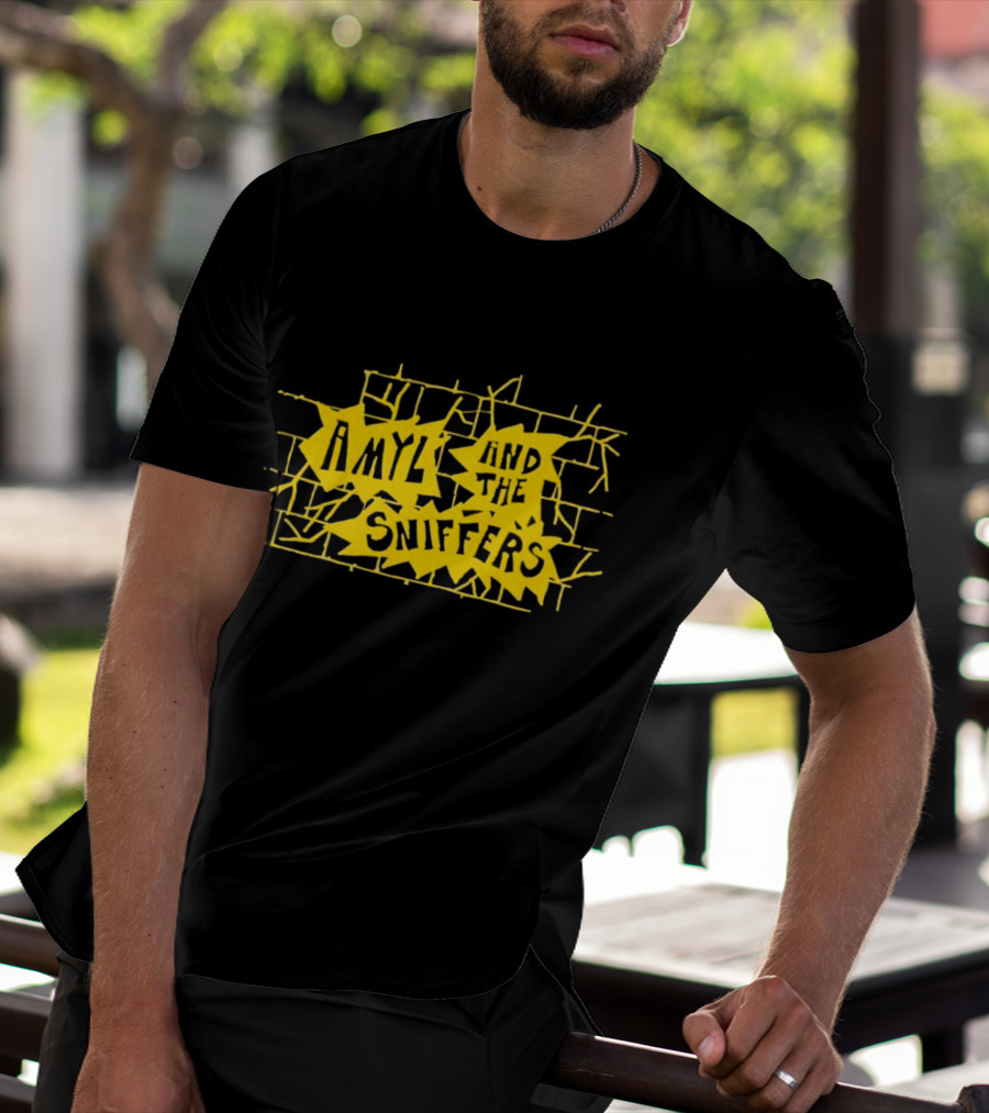 Amyl And The Sniffers Yellow Brick Wall Burst T-Shirt