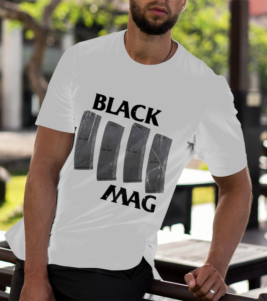 BLACK MAG Scratched And Weathered Magazines T-Shirt