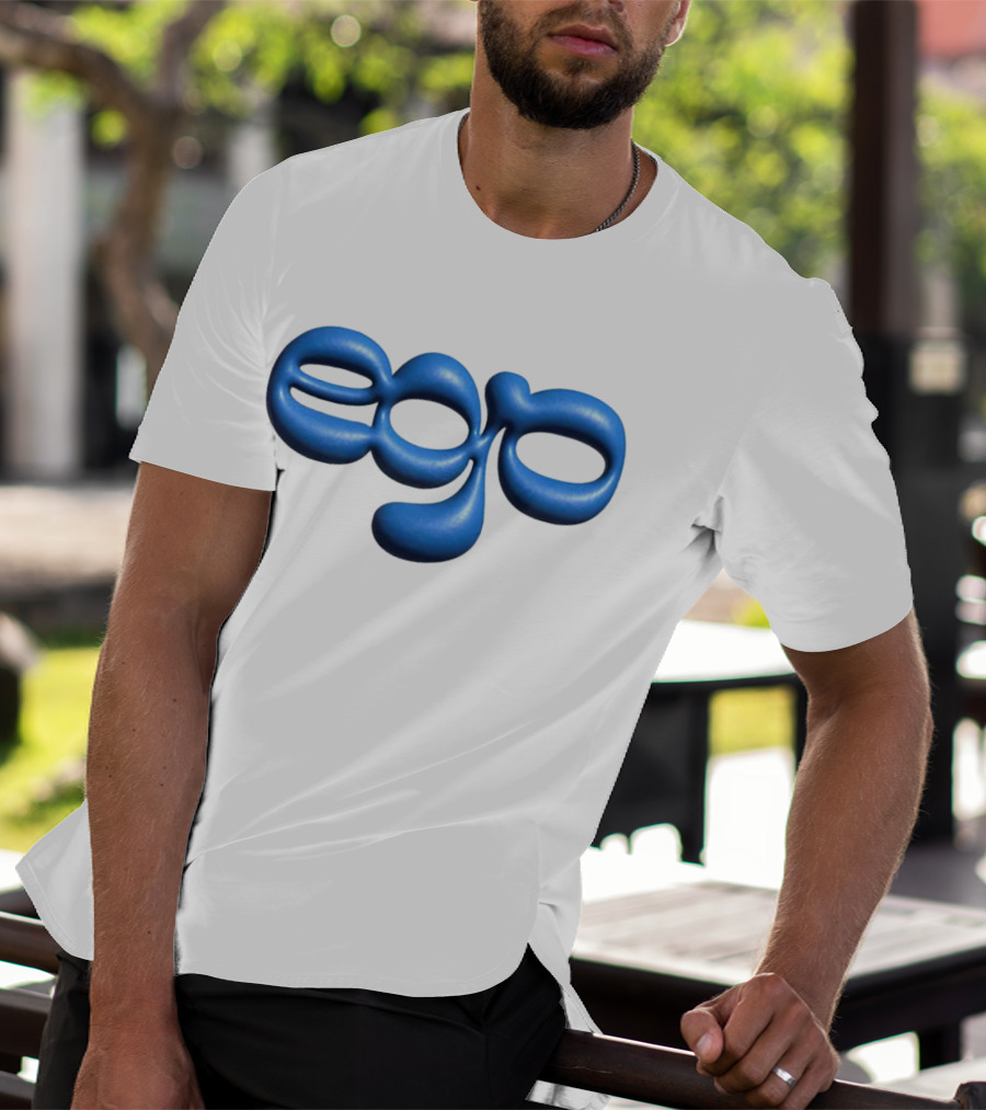 Ego Logo Blue Text T-Shirt