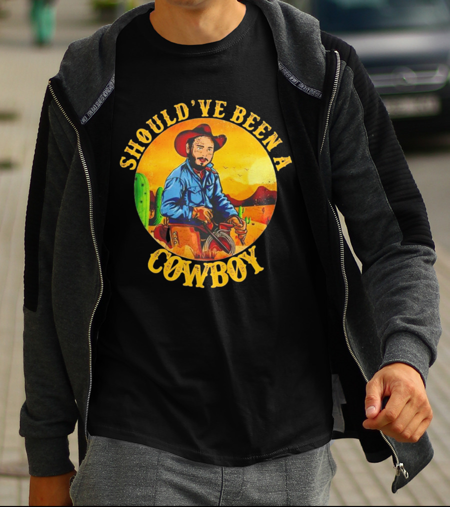 Should’ve Been A Cowboy Vintage Desert Scene With Cactus And Mountains T-Shirt