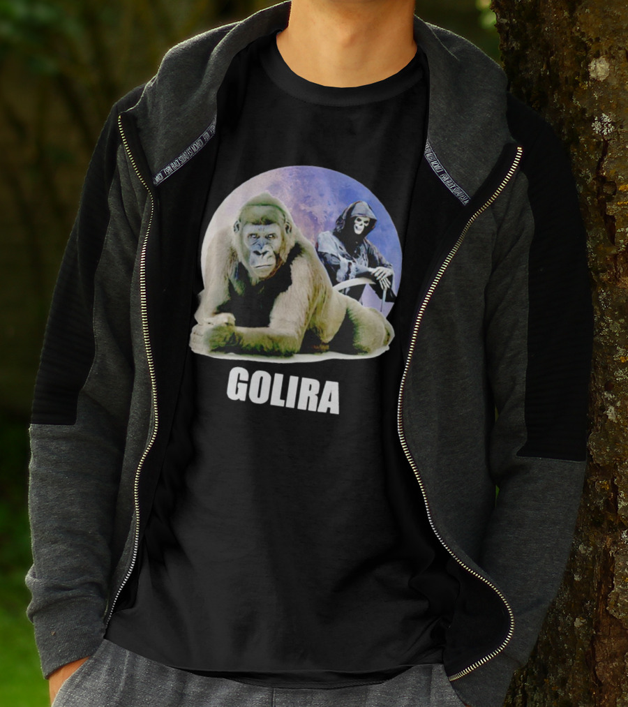 Gorilla With Grim Reaper In Cosmic Golira Scene T-Shirt