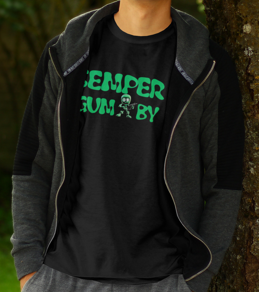 Semper Gum-by Military Cartoon Mashup T-Shirt