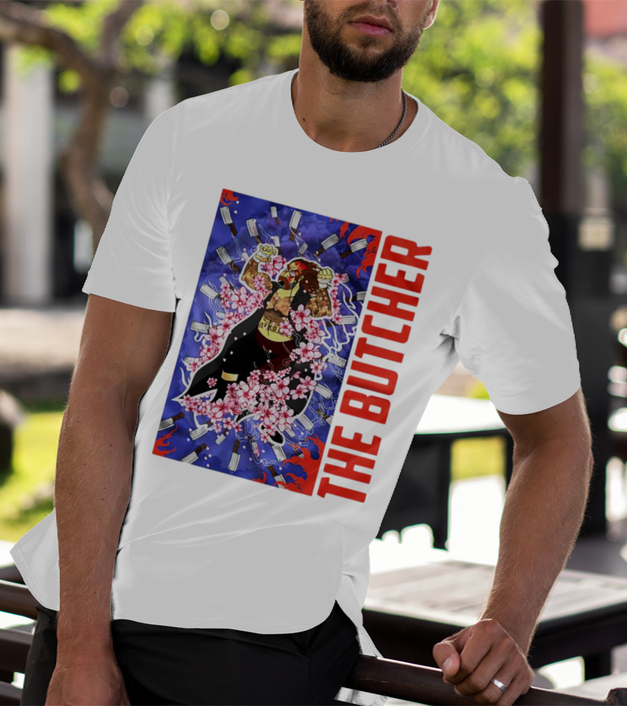 THE BUTCHER Cherry Blossom Blades Power Stance T-Shirt