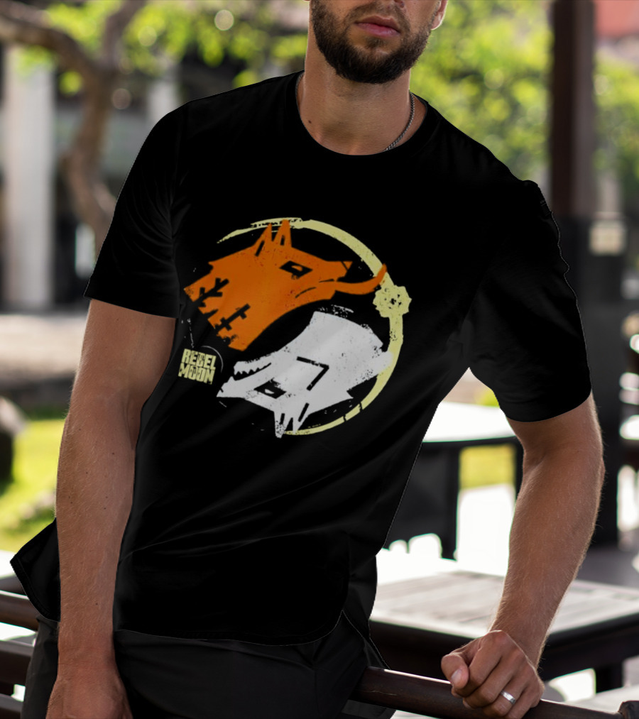 Rebel Moon Wolf Head Yin Yang T-Shirt