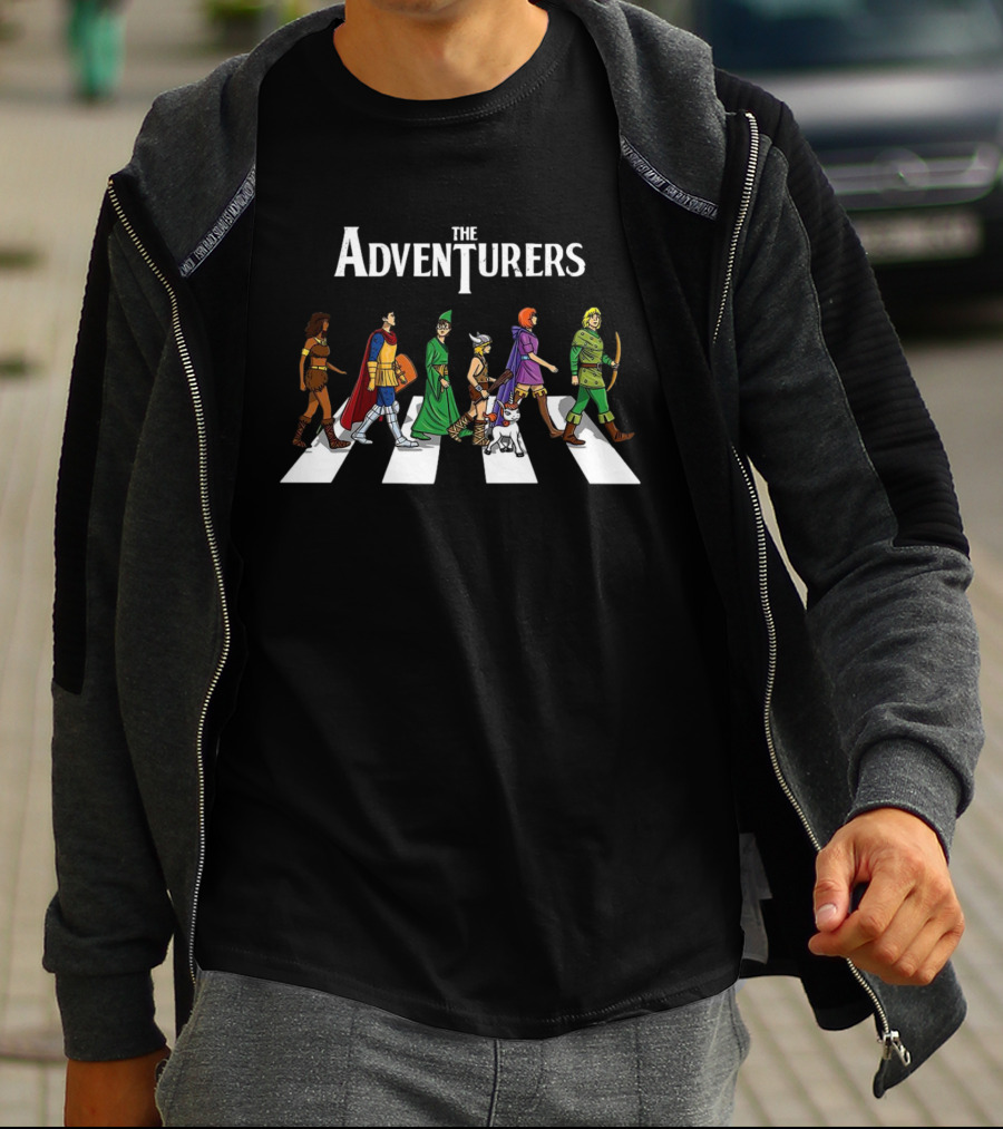 The Adventurers Dungeons And Dragons Abbey Road Characters T-Shirt