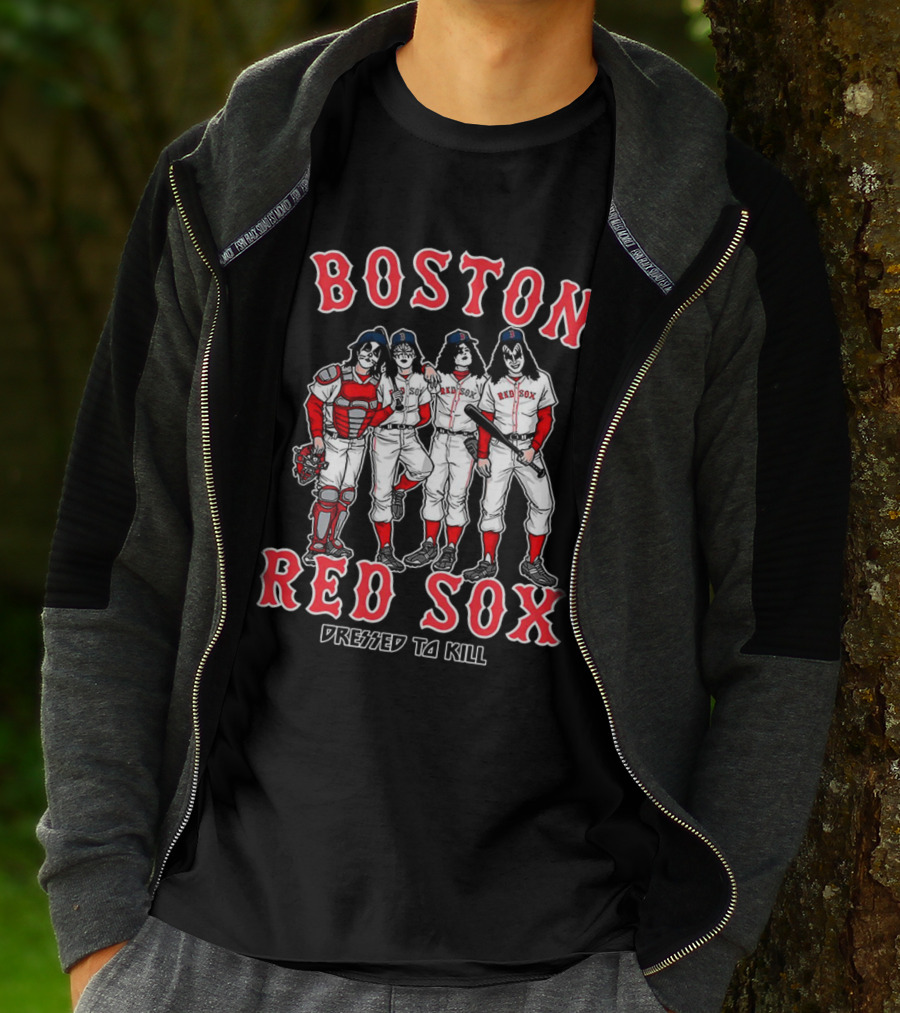 Boston Red Sox Kiss Band Members Dressed To Kill T-Shirt