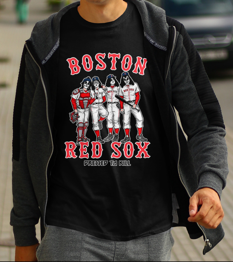 Boston Red Sox Kiss Band Members Dressed To Kill T-Shirt