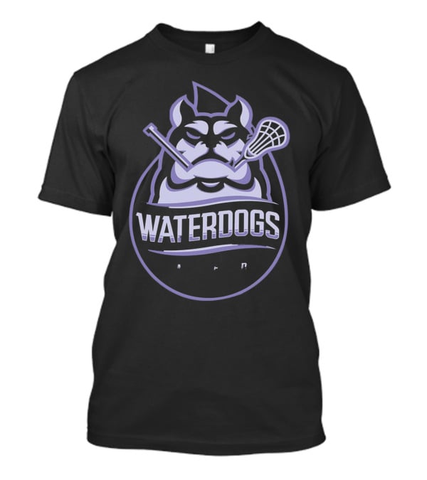 Waterdogs Lacrosse Club Logo Bulldog Lacrosse Sticks Emblem T-Shirt