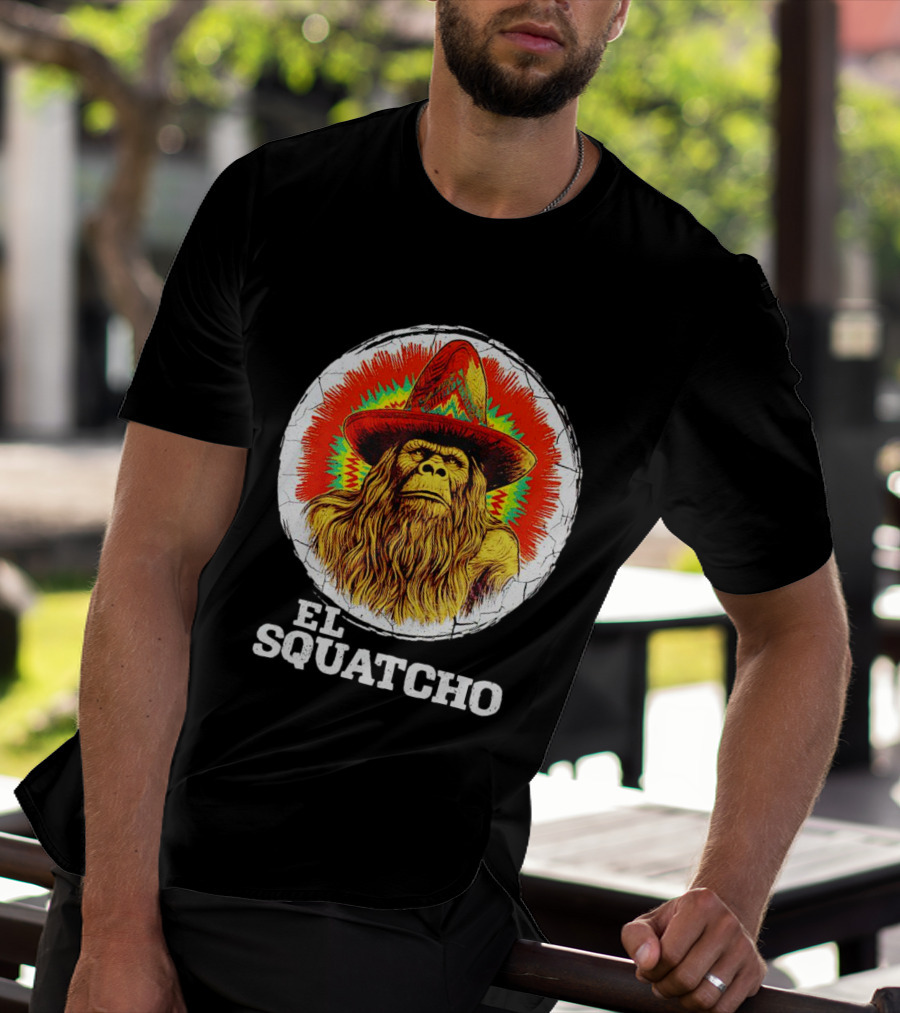 El Squatcho Psychedelic Sombrero Bigfoot T-Shirt