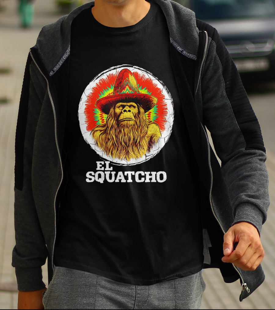 El Squatcho Psychedelic Sombrero Bigfoot T-Shirt