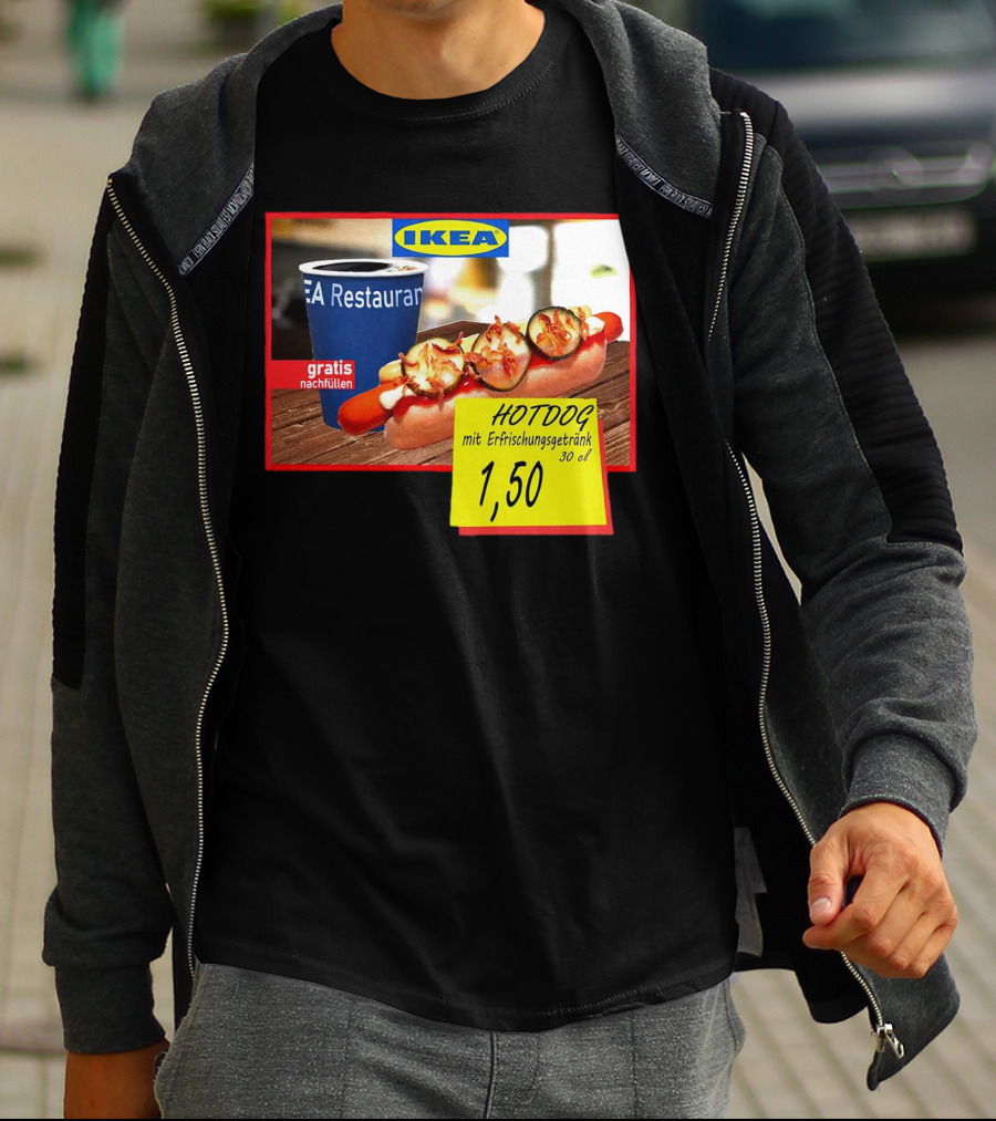 IKEA Hotdog Gratis Nachfüllen Mit Erfrischungsgetränk 1,50 Euro T-Shirt